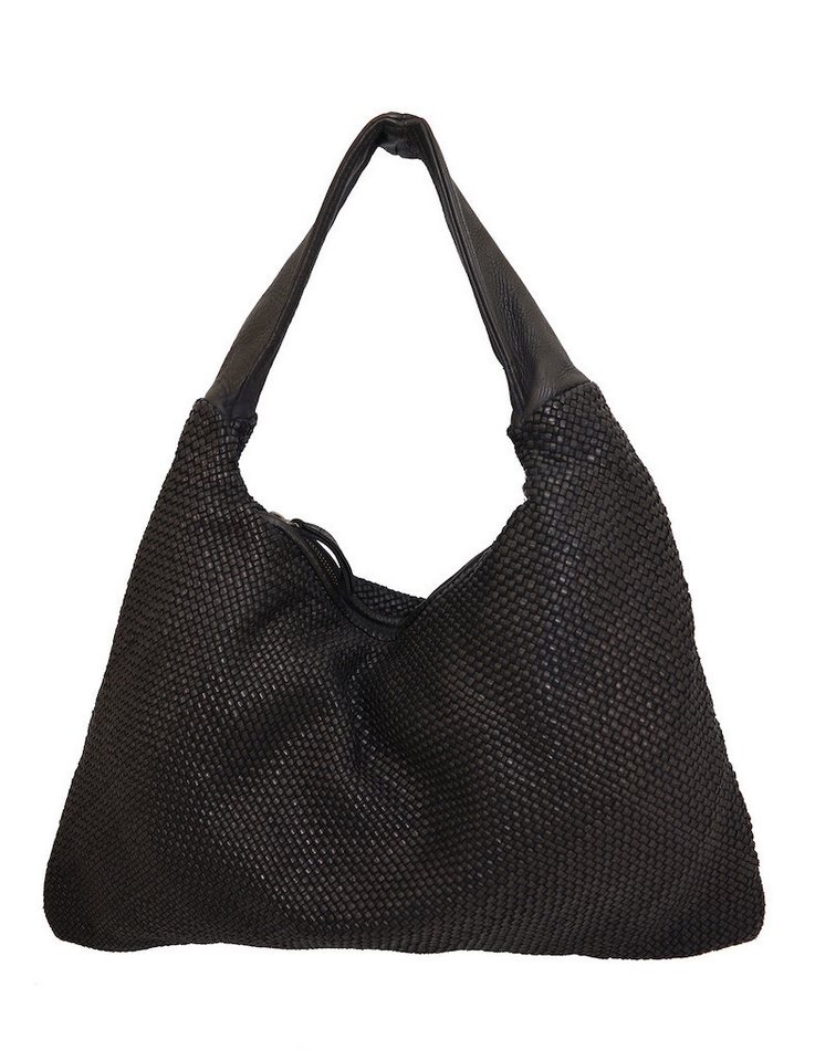 BZNA Schultertasche Mattia Italy Designer Damen Handtasche Shopper, Geflochtenes Leder von BZNA