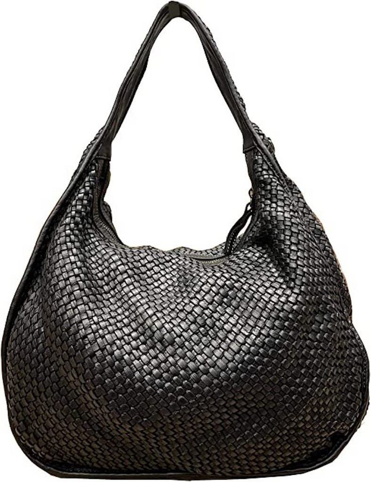 BZNA Schultertasche Sanna Italy Designer Damen Handtasche Shopper, Geflochtenes Leder von BZNA