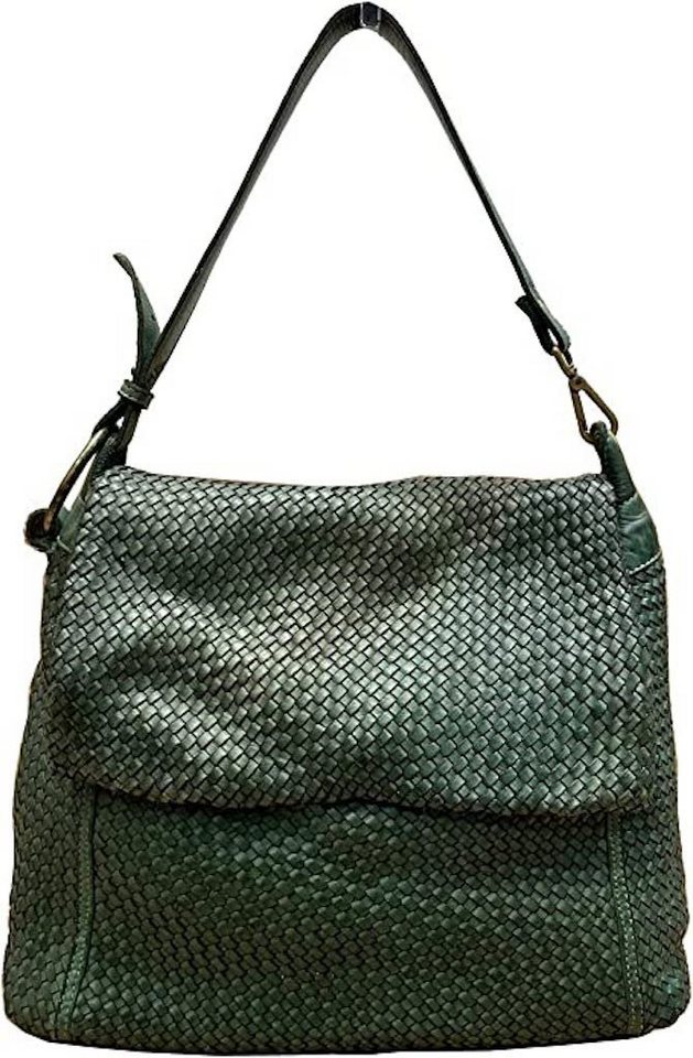 BZNA Schultertasche Tarja Italy DesignerUmhängetasche Handtasche, Geflochtenes Leder von BZNA