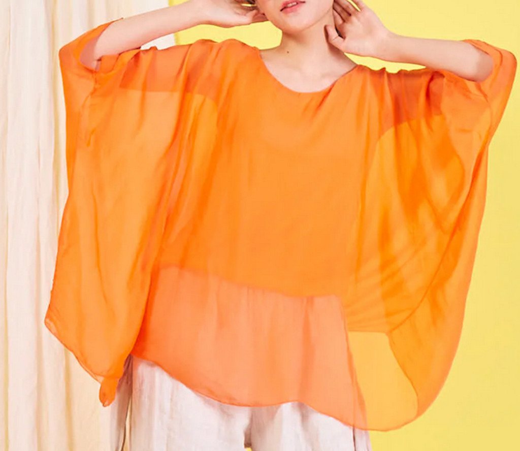 BZNA Seidenbluse Tunika Seidentunika Fledermaus Ärmel von BZNA