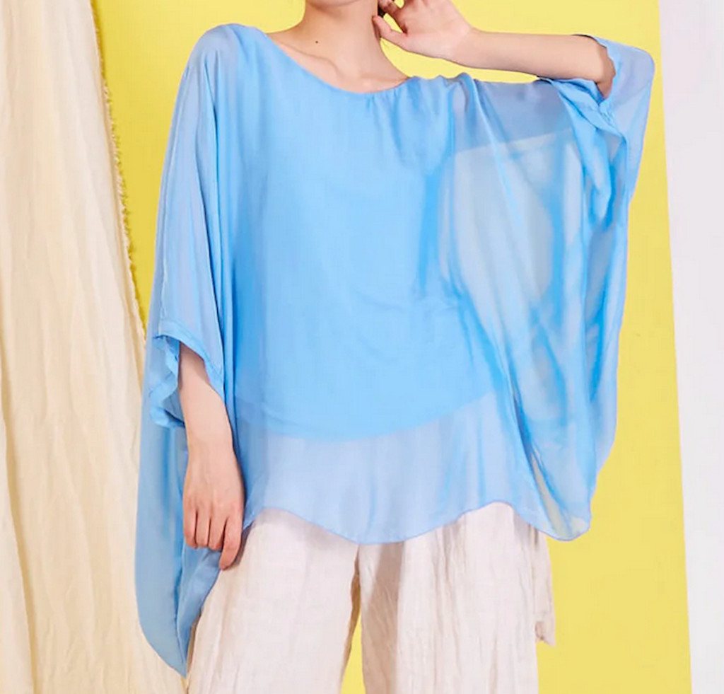 BZNA Seidenbluse Tunika Seidentunika Fledermaus Ärmel von BZNA