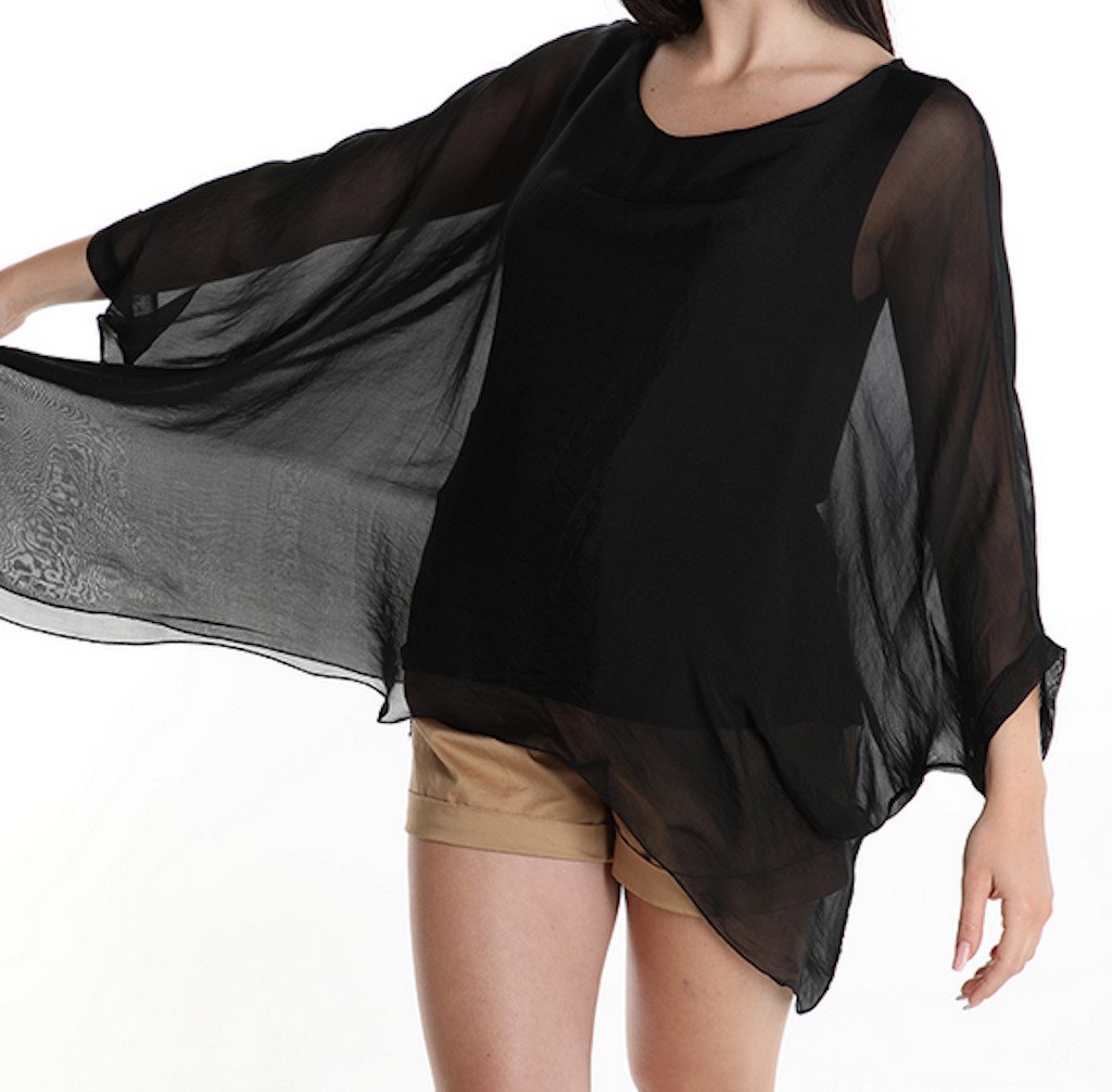 BZNA Seidenbluse Tunika Seidentunika Fledermaus Ärmel von BZNA