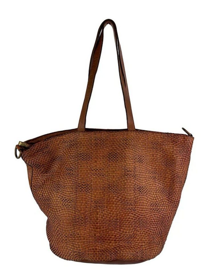 BZNA Shopper Misa Vintage Schultertasche Designer Handtasche, Geflochtenes Leder Front von BZNA