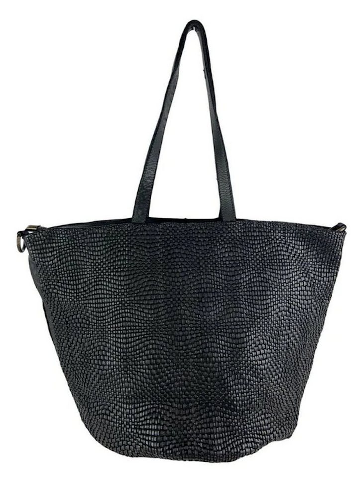 BZNA Shopper Misa Vintage Schultertasche Designer Handtasche, Geflochtenes Leder Front von BZNA