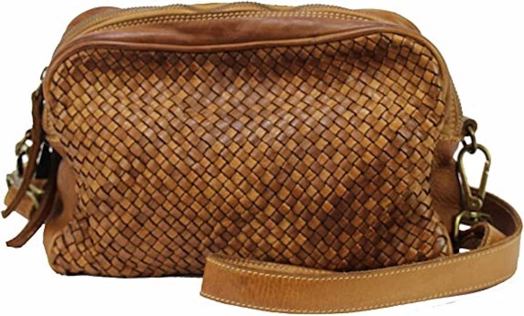 BZNA Umhängetasche Lucy Italy Designer Clutch Braided Ledertasche Schultertasche, geflochtenes Leder von BZNA