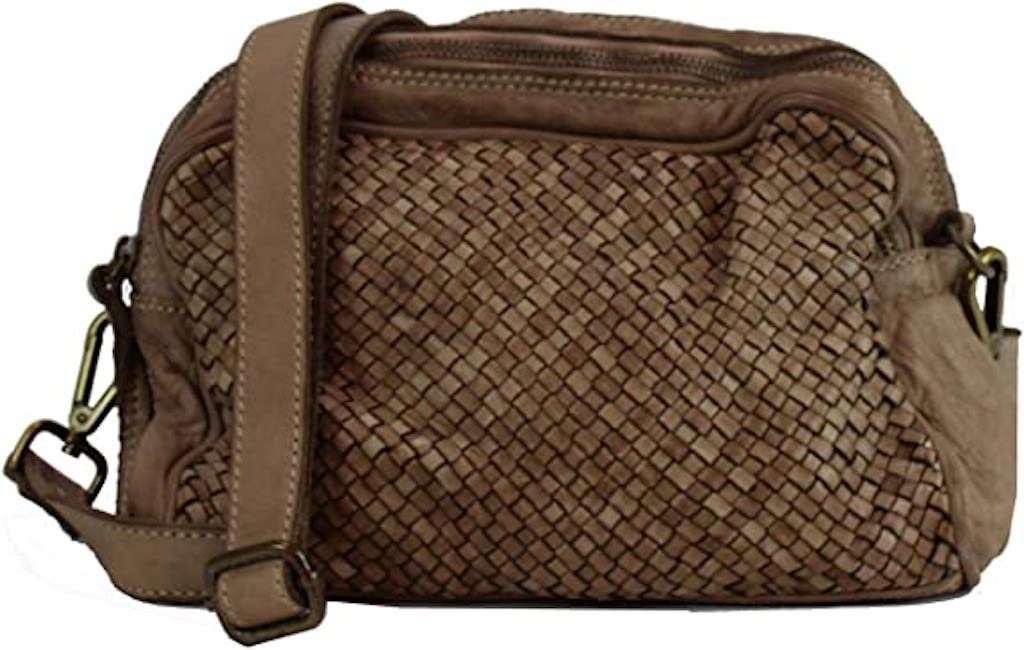 BZNA Umhängetasche Lucy Italy Designer Clutch Braided Ledertasche Schultertasche, geflochtenes Leder von BZNA