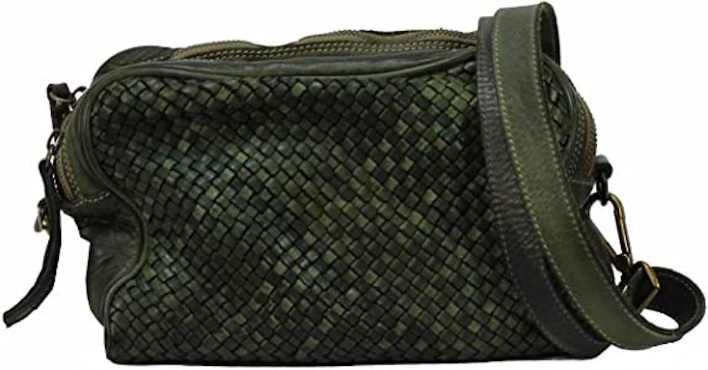 BZNA Umhängetasche Lucy Italy Designer Clutch Braided Ledertasche Schultertasche, geflochtenes Leder von BZNA