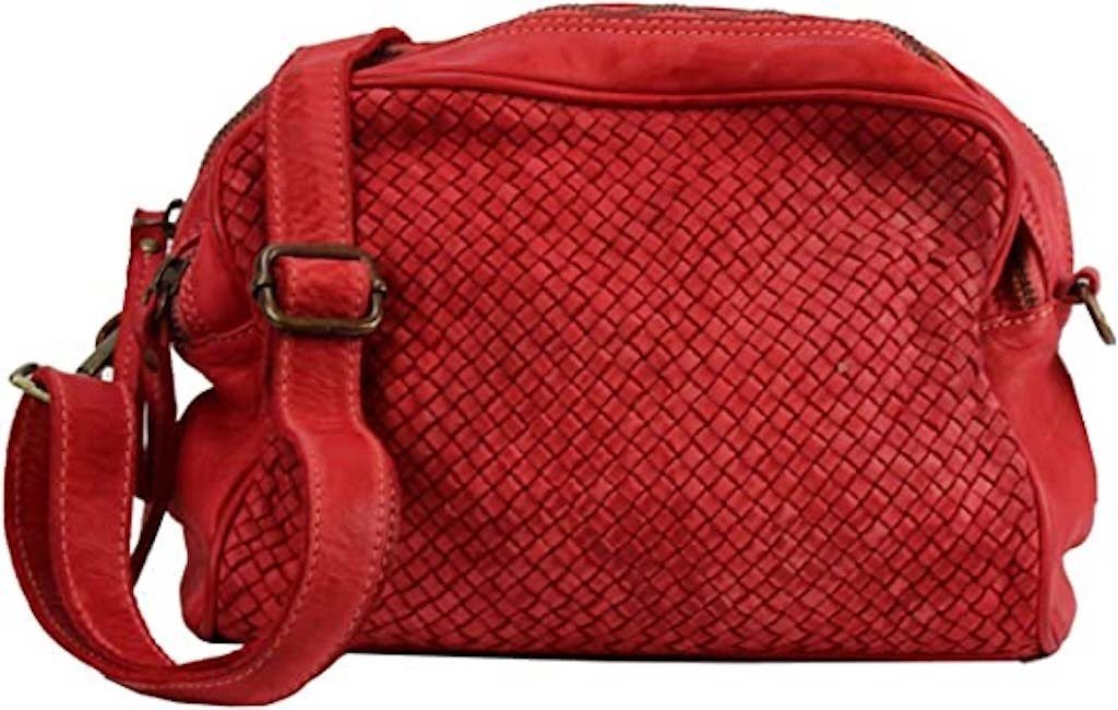 BZNA Umhängetasche Lucy Italy Designer Clutch Braided Ledertasche Schultertasche, geflochtenes Leder von BZNA