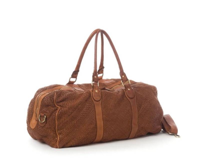 BZNA Weekender Shopper Viona Designer Reise Sport Shopper Schultertasche, geflochtenes Leder von BZNA