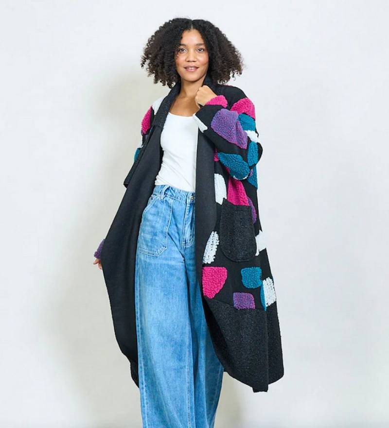 BZNA Wollmantel BZNA Oversize Übergroßer Strickmantel Struckjacke Italy von BZNA