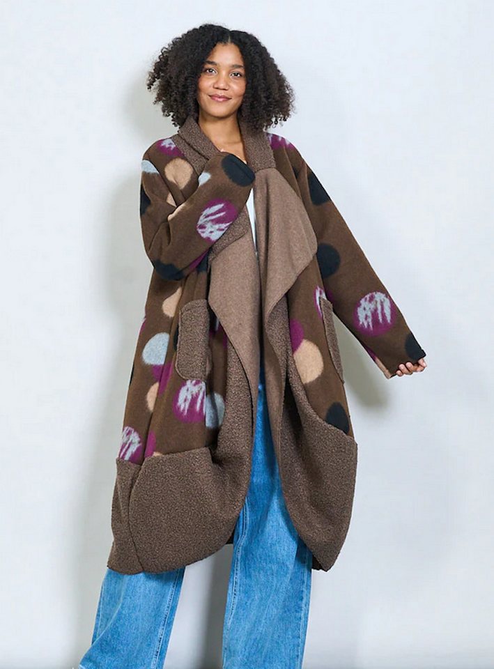 BZNA Wollmantel BZNA Oversize Übergroßer Strickmantel Struckjacke Italy von BZNA