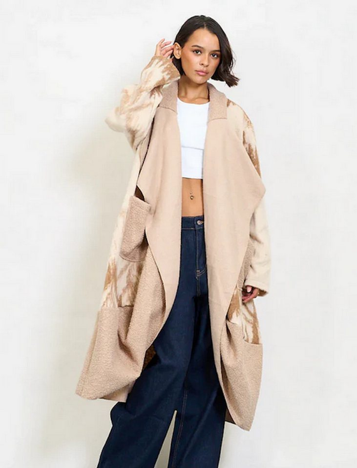 BZNA Wollmantel BZNA Oversize Übergroßer Strickmantel Struckjacke Italy von BZNA