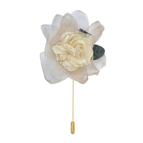 BZSDDY 10 * 11cm 2/4PCS Blase Gold Tuch Satin Blume Anstecknadel Abzeichen Blume Corsage Tuch Satin Blume/Rose Anstecknadel Brosche Pin Für Frauen Braut von BZSDDY