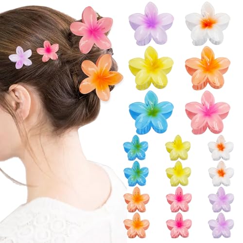BZUEPRS 18 Stück Blumen Haarklammer, 3,14 & 1,57 Zoll Rutschfeste Haarklammern für Frauen und Mädchen, Hawaiian Haarspange Blume für Dick/Dünn Haar BZUEPRS 18 Stück Blumen Haarklammer, 3,14 & 1,57 Zoll Rutschfeste Haarklammern für Frauen und Mädchen, Hawaiian Haarspange Blume für Dick/Dünn Haar von BZUEPRS