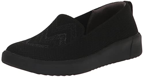 BZees Damen March on Moc Slip-on Slipper, Schwarzer Chevron-Strick, 41 EU von BZees