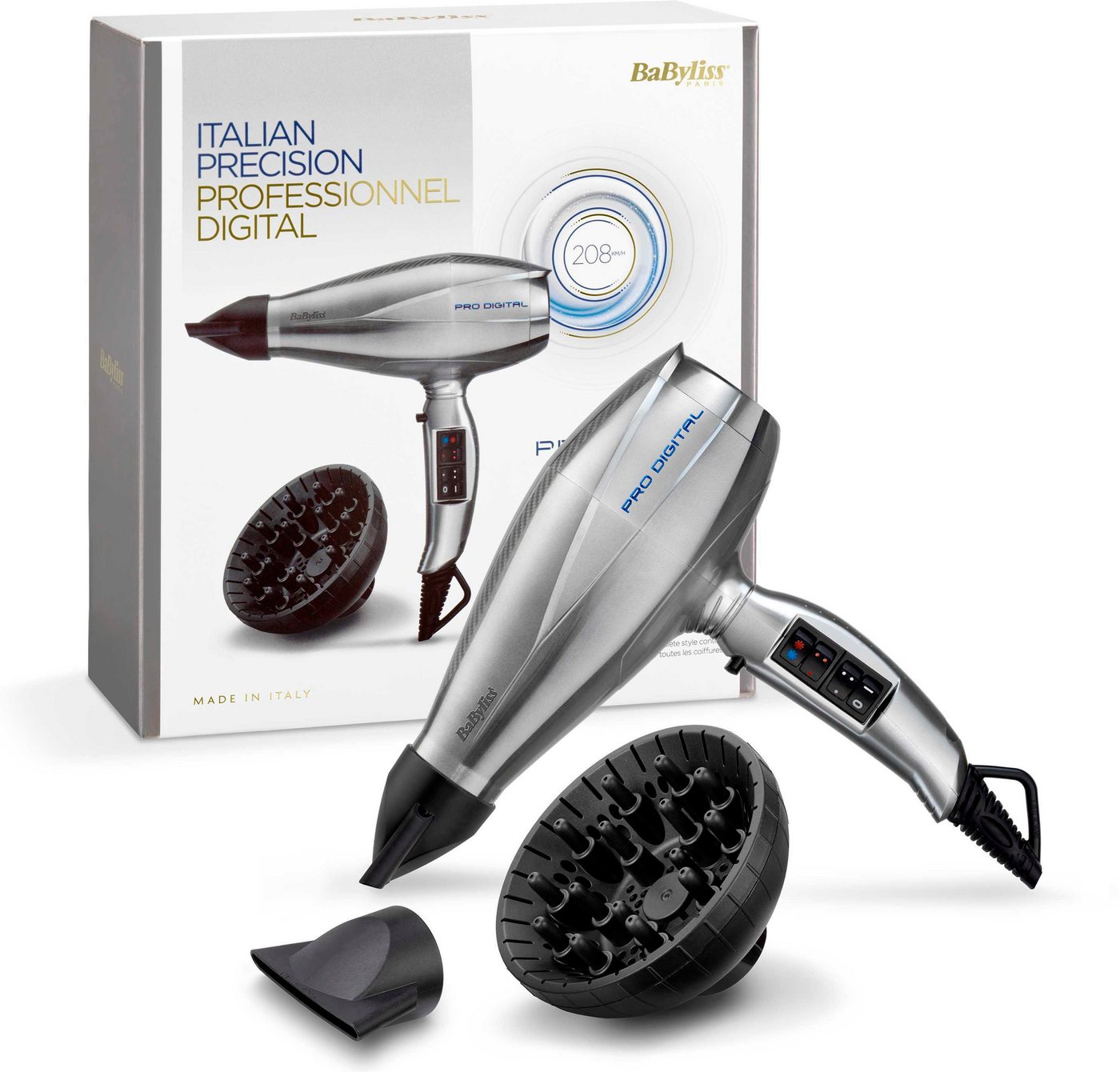 BaByliss Haartrockner 6000E Pro Digital, 2200 W, mit digitalem Motor von BaByliss