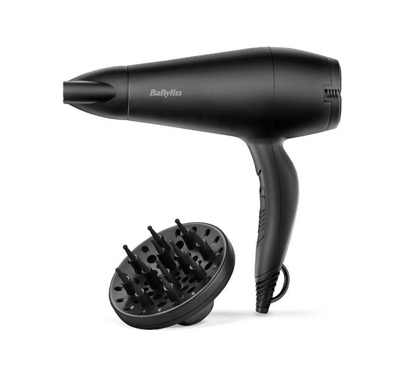 BaByliss Haartrockner D215DE Power Smooth 2000, 2000 Watt Power, Ionentechnologie, Diffusor, Kaltlufttaste von BaByliss
