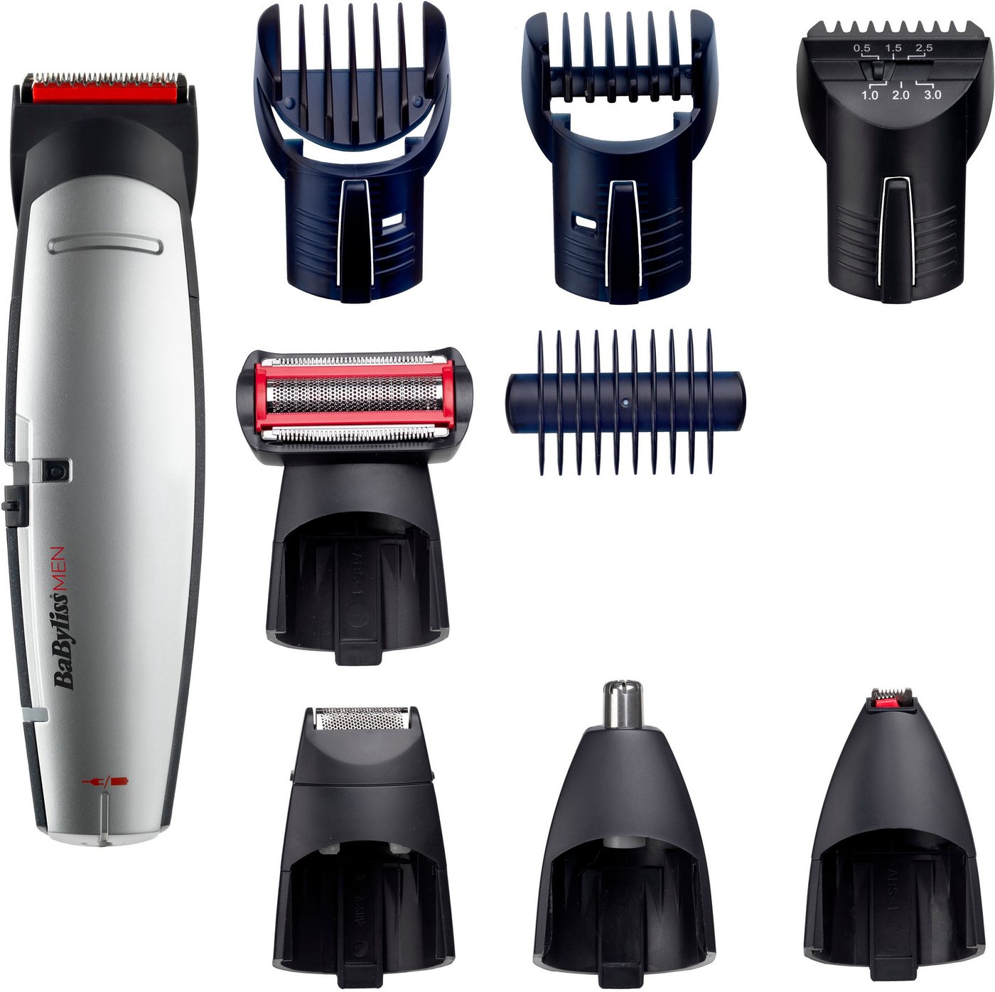 BaByliss Multifunktionstrimmer E837E MEN X-10, Multigrooming Set für Kopf, Gesicht & Körper von BaByliss