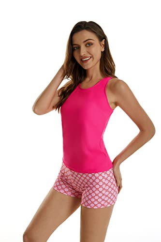 2-teilige Tankini-Badeanzüge für Damen, Tanktop, Badeanzüge mit Jungen-Shorts und BH, sportliche Badebekleidung (L, J6) von BaJooruly