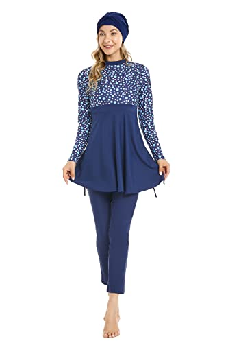 3-Pieces Swimwear for Women Full Covered Swimsuit Burkini Plus Size Bathing Suit Beachwear(L,J4) von BaJooruly