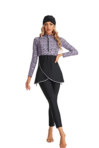 3-Pieces Swimwear for Women Full Covered Swimsuit Burkini Plus Size Bathing Suit Beachwear(XXL,J2) von BaJooruly