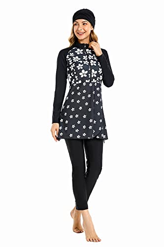 Modest Swimsuit for Women Plus Size Bukini for Girls Full Coverage Bathing Suit Swimming Costume(4XL,J6) von BaJooruly