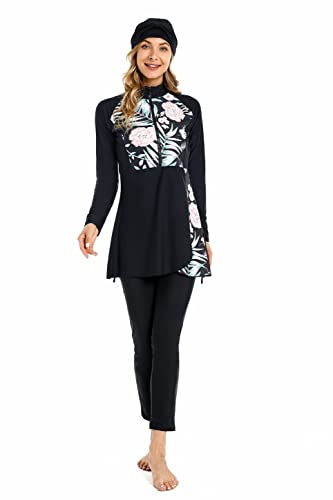 Modest Swimsuit for Women Plus Size Bukini for Girls Full Coverage Bathing Suit Swimming Costume(4XL,J9) von BaJooruly