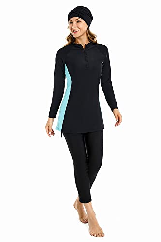 Modest Swimsuit for Women Plus Size Bukini for Girls Full Coverage Bathing Suit Swimming Costume(M,J8) von BaJooruly
