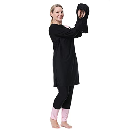 Muslimische Frauen in Übergröße, farblich passend, Fetter Badeanzug, Tankinis, 3-teilige Badebekleidung(6XL,J8) von BaJooruly