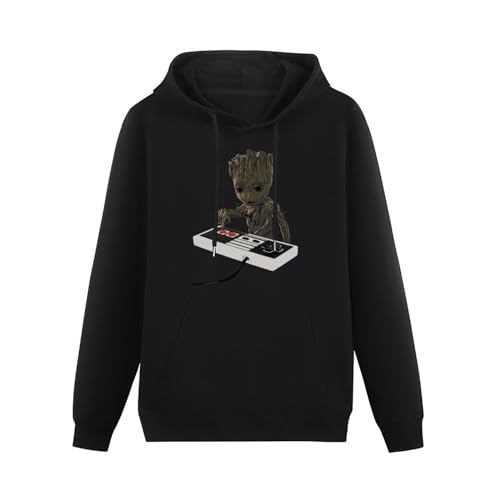 Groot NES Controller Black Men's Hoodie Graphic Sweatshirt L von BaMfy