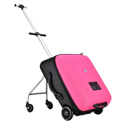 BaYte Mitfahrkoffer für Kinder, Trolley-Reisegepäck für Kinder, Hartgepäck mit Spinnerrädern,Rosa von BaYte