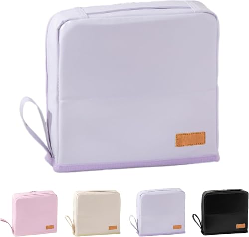 Doresty Stehende Make-up-Tasche, tragbare Make-up-Tasche aus Leder, faltbar, mehrschichtig, Kosmetik-Organizer, breite Stand-Up-Tasche für Reisen, Schminktisch und den täglichen Gebrauch, violett Doresty Stehende Make-up-Tasche, tragbare Make-up-Tasche aus Leder, faltbar, mehrschichtig, Kosmetik-Organizer, breite Stand-Up-Tasche für Reisen, Schminktisch und den täglichen Gebrauch, violett von BaYuYPOO