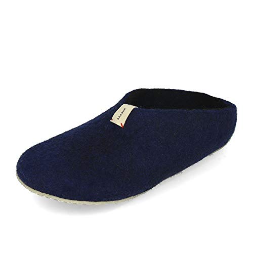 Baabuk Mel Filzpantoffel Slipper Navy Blue EUR 45 von Baabuk