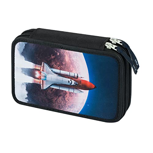 Baagl 2 Fach Federmäppchen für Jungen, Schulmäppchen für Schreibwaren, Schulsachen Federtasche, Jungen Federmappe, Mäppchen für Schule (Space Shuttle) von Baagl