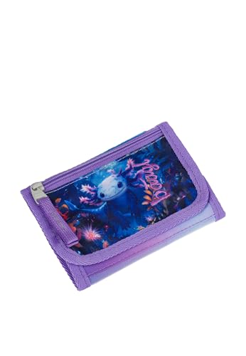 Baagl Brustbeutel Kinder - Geldbörse für Mädchen - Geldbeutel, Mini Portemonnaie, Kleingeld Münzbörse (Axolotl) von Baagl