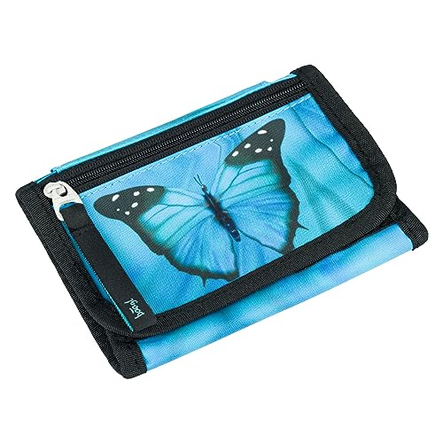 Baagl Brustbeutel Kinder - Geldbörse für Mädchen - Geldbeutel, Mini Portemonnaie, Kleingeld Münzbörse (Butterfly) von Baagl