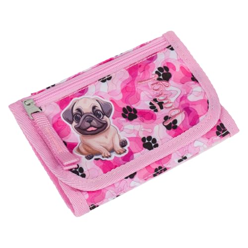 Baagl Brustbeutel Kinder - Geldbörse für Mädchen - Geldbeutel, Mini Portemonnaie, Kleingeld Münzbörse (Pfötchen) von Baagl