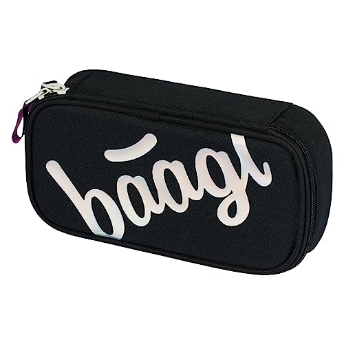 Baagl Federmäppchen für Mädchen, Jungen - Schulmäppchen für Schreibwaren - Schulsachen Federtasche, Kinder Federmappe, Etui für Schule (Metallic Holo) von Baagl