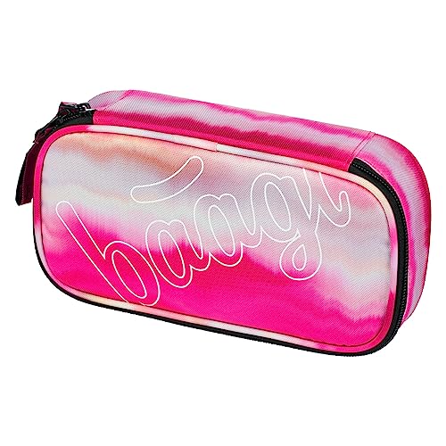 Baagl Federmäppchen für Mädchen - Schulmäppchen für Schreibwaren - Schulsachen Federtasche, Kinder Federmappe, Etui für Schule (Skate Pink Stripes) von Baagl