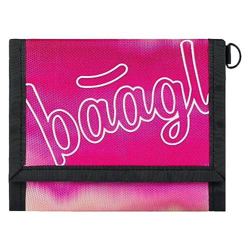 Geldbeutel Jungen Mädchen Geldbörse Kinder Kleines Portemonnaie Teenager Geldtasche Kinderportmonee (Pink Stripes) von Baagl