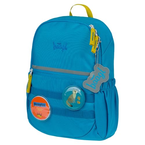 Baagl Kindergartenrucksack Jungen – Kleiner Kinderrucksack mit Brustgurt & 2 wechselbaren Patches – personalisierbar mit Namen oder Bild – Rucksack für Kita & Krippe, 10 l (Wolf) von Baagl