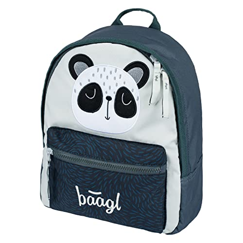 Baagl Kindergartenrucksack Mädchen, Kindergarten Rucksack Kinder, Kleiner Baby Rucksack, Kinderrucksack mit Brustgurt (Panda) von Baagl