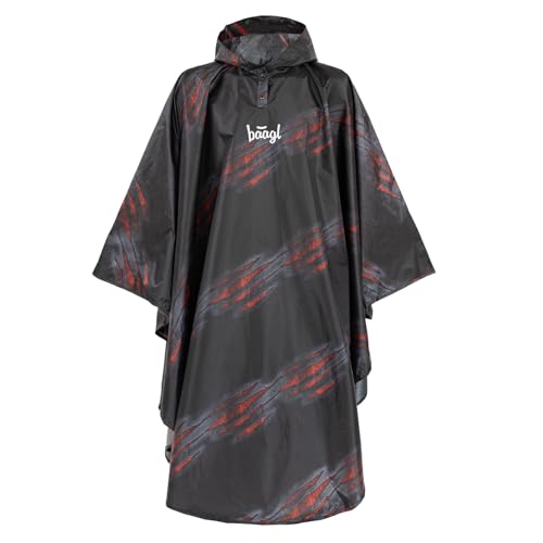 Baagl Regenponcho für Herren und Jungen – Wasserdichtes Regencape mit Kapuze & reflektierenden Elementen – Regenmantel für Kinder Erwachsene – Ideal auch für Fahrrad & Outdoor (Volcano, L, 164) von Baagl