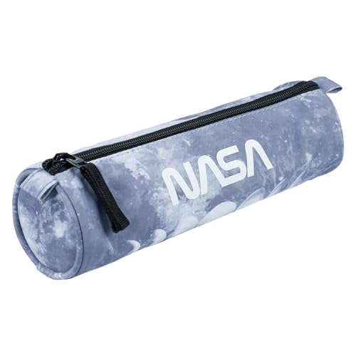 Baagl Rund Federmäppchen für Jungen Teenager - Schulmäppchen für Schreibwaren - Schulsachen Federtasche, Kinder Federmappe, Etui für Schule (NASA Grey) von Baagl