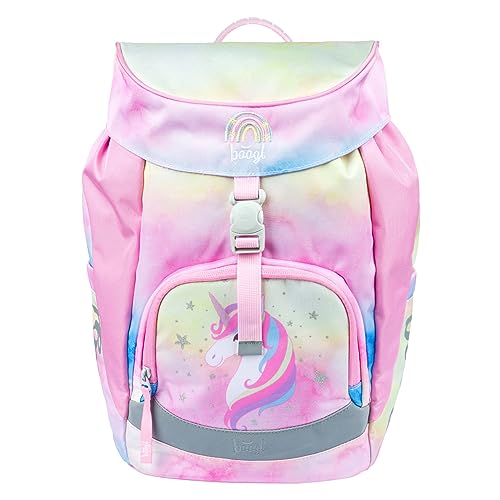 Baagl Schulranzen Grundschule Volksschule Mädchen, Airy Schulrucksack, Ultraleicht Schule Tasche Kinder, Schultasche, Grundschule Ranzen (Rainbow Unicorn) von Baagl