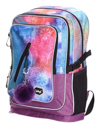 Baagl Schulrucksack Für Mädchen Teenager, Ergonomischer Kinderrucksack mit Laptopfach Für Schule, Extrem Leicht Rucksack mit Brustgurt und Reflektierenden Elementen (Mandala) von Baagl