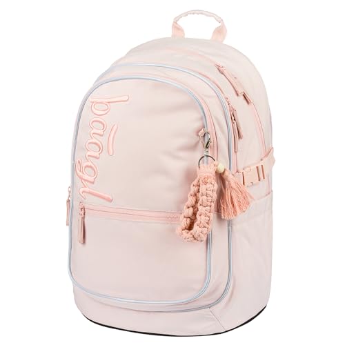 Baagl Schulrucksack für Jungen, Schulranzen für Kinder mit ergonomisch geformter Rücken, Brustgurt und reflektierende Elemente für Weiterführendeschule Mittelschule (Sand) von Baagl