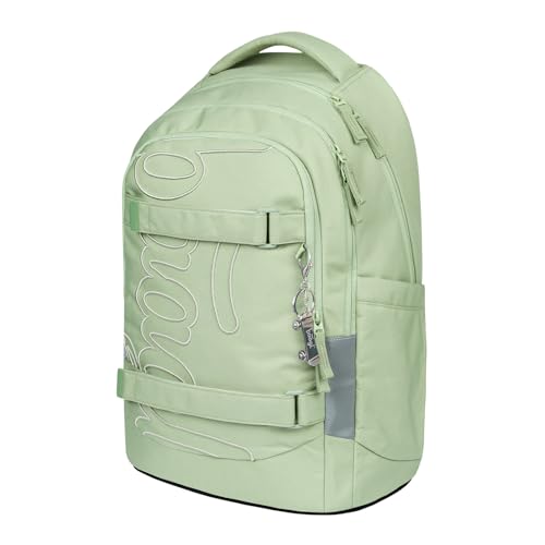 Baagl Schulrucksack für Jungen Mädchen Teenager - Skate Max - Skateboard Rucksack - Kinderrucksack mit Laptopfach und Brustgurt für Schule, Weiterführendeschule, Mittelschule, 30 l (Mentol) von Baagl