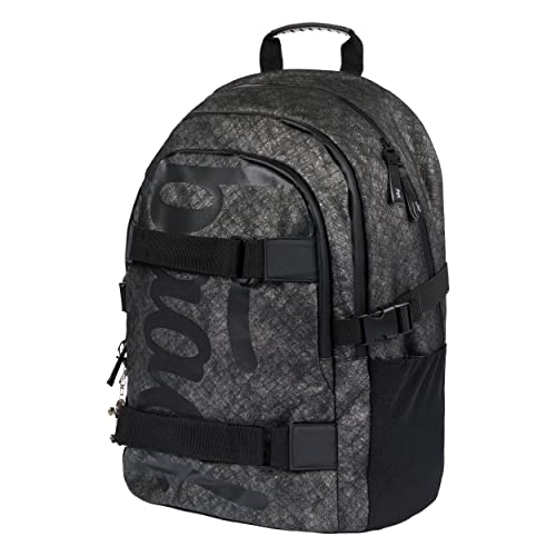 Baagl Schulrucksack für Jungen Mädchen Teenager - Skateboard Rucksack - Kinderrucksack mit Laptopfach und Brustgurt für Schule (Skate Ash) von Baagl