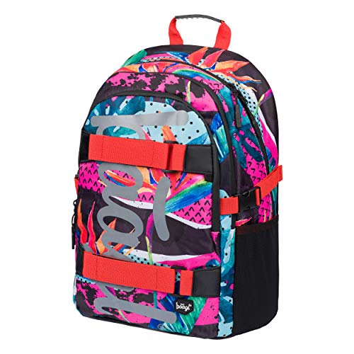 Baagl Schulrucksack für Mädchen Teenager - Skateboard Rucksack - Kinderrucksack mit Laptopfach und Brustgurt für Schule (Skate Fresh) von Baagl